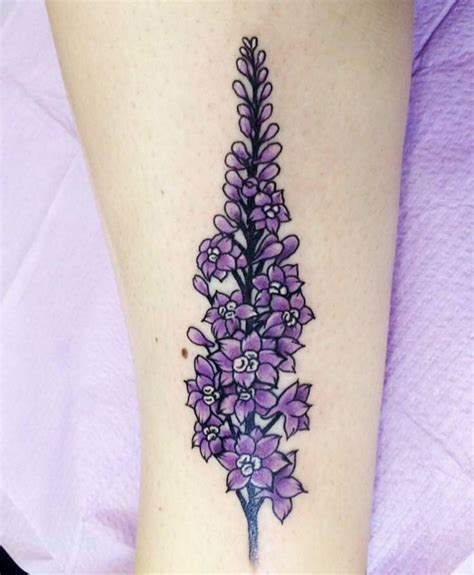 Larkspur tattoo by Brett Hoersting Bluegrass Tattoo in Ludlow, Kentucky #evamigtattoos #tattoo ...