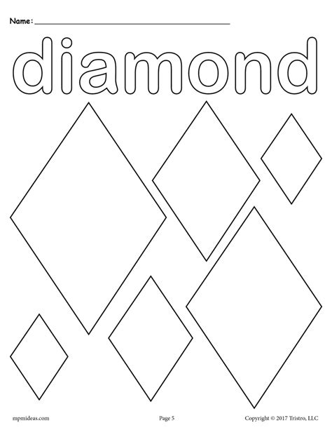 Diamond Coloring Page For Kids