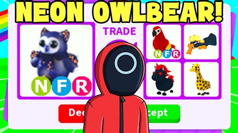 Trading NEON OWLBEAR in Adopt Me Roblox - YouTube