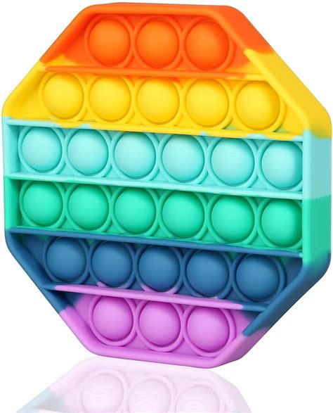 Buy K.P.N Pop It Toy Fidget Poppin Game Stress Fidget Toys Among Us Popit (Rainbow Octagon ...