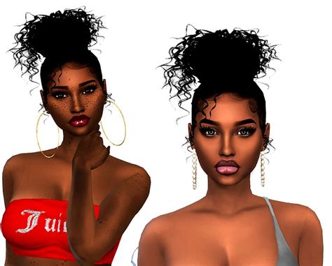 Messy Curly Bun | Sims 4 curly hair, Sims hair, Sims 4 afro hair