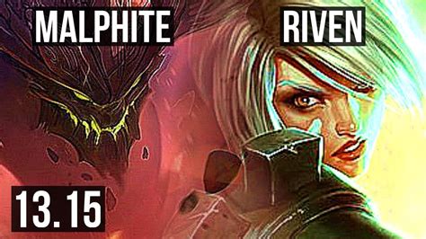 MALPHITE vs RIVEN (TOP) | 4/0/10 | EUW Diamond | 13.15 - YouTube