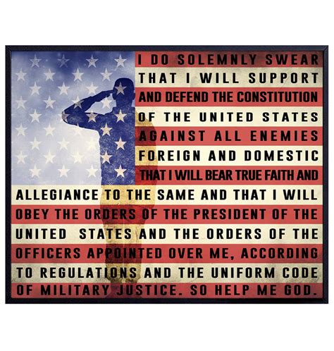 Amazon.com: Military Oath of Enlistment, American Flag Wall Art - 8x10 ...