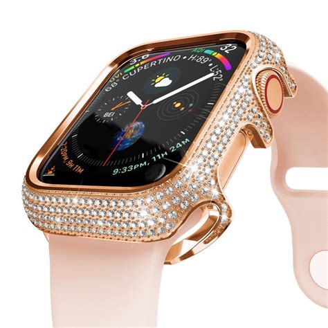 18 Karat Rose Gold Plated Diamond Apple Watch SE Series 6 Screen ...