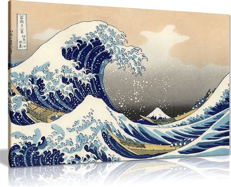 Katsushika Hokusai The Great Wave off Kanagawa Canvas Art Print 30x20 ...