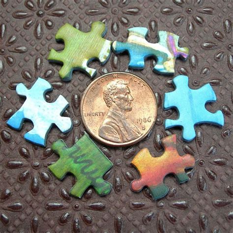 Lot of 60 Mini Jigsaw Puzzle Pieces Altered Art Supplies | Etsy