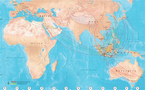 Garuda Indonesia route map - international routes