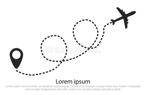 Airplane Route in Dotted Line Shape Stock Vector - Illustration of plan, design: 122653044