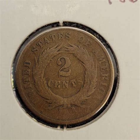 Lot 48 - 1864 RARE 2 Cent US Coin - Estate Sales and Consignments