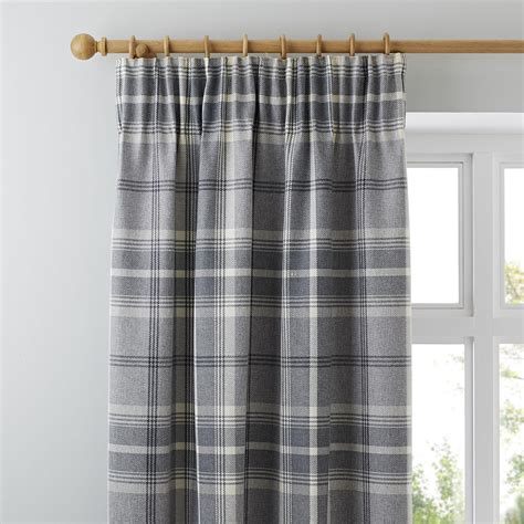 Highland Check Pencil Pleat Curtains