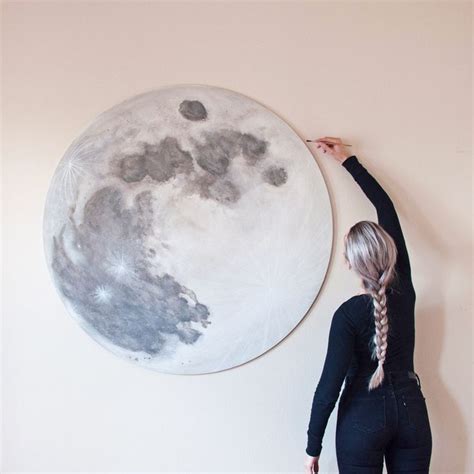 Wolf Moon, watercolor on wood, 47" diameter round | Stella Maria Baer | Moon painting, Moon art ...