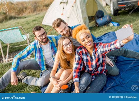 Friends during the Outdoor Recreation Stock Photo - Image of outdoors, multiethnic: 102848292