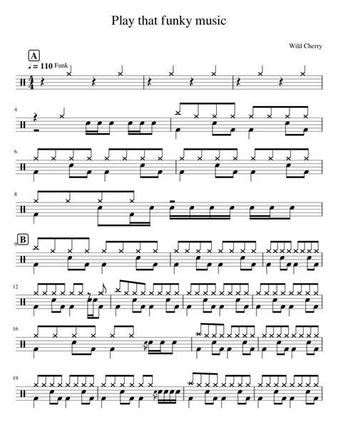 Play that funky music Sheet music for Drum group (Solo) | Musescore.com