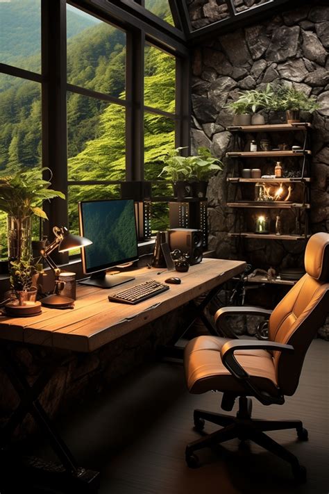 Modern Nature Infused Dream Home Work Office Setup Inspiration | Modern ...