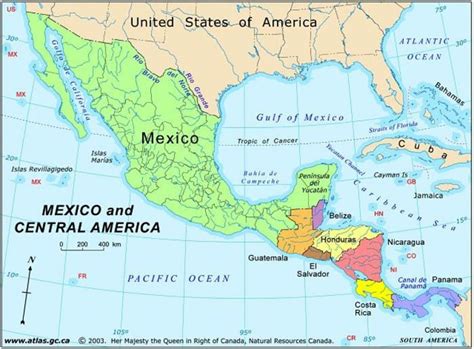 Map of Mexico and central america - Map Mexico and central america (Central America - Americas)