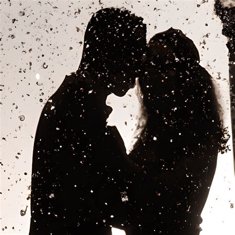 Vintage Couple Silhouette with Rain Drops · Creative Fabrica