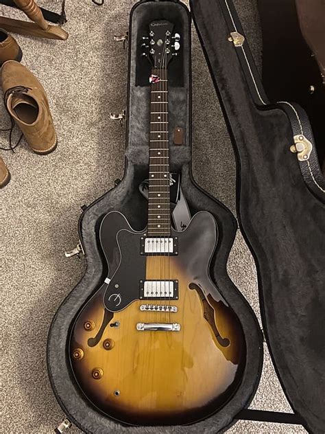 Left Handed Epiphone Dot 2005 Sunburst | Reverb