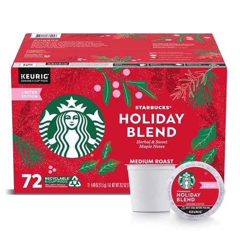 Starbucks® Holiday Blend Medium Roast Ground Coffee K-Cup® Pods 72 ct ...