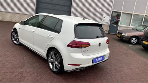 English Review VW Golf R-Line 2019 Oryx White Pearl 18 inch Sebring inside & outside - YouTube