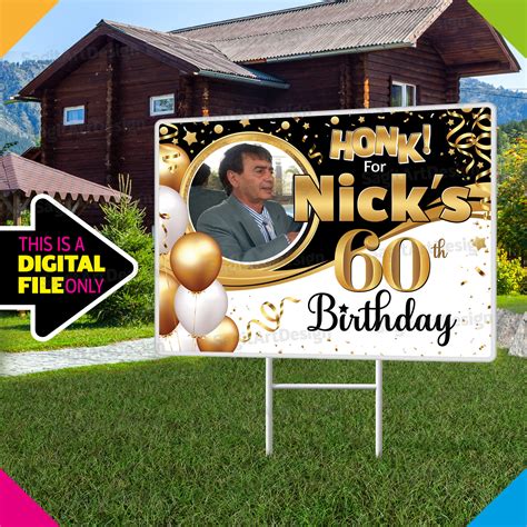 60th birthday yard sign INSTANT DOWNLOAD Birthday sign 60th | Etsy