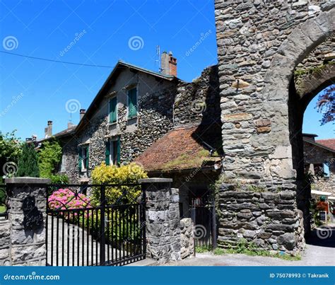 Yvoire, France stock image. Image of town, facade, property - 75078993