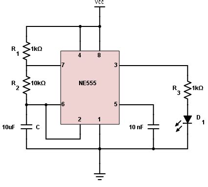 555 Timer Astable Oscillator Circuit - Engineering Calculators & Tools