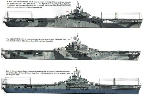 US Essex-Class Aircraft Carriers: USS Essex (CV-9), USS Intrepid (CV-1) and USS Lexington (CV-16 ...