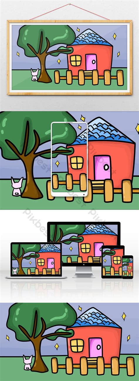 Rural Scenery Scene Illustration Illustration | PSD Free Download - Pikbest