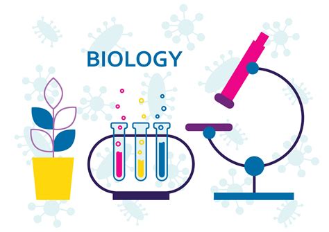 Biology science education concept poster in flat style design. Biology ...