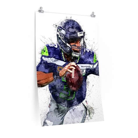 Russell Wilson Poster / Seattle Seahawks Canvas / Framed Wall | Etsy