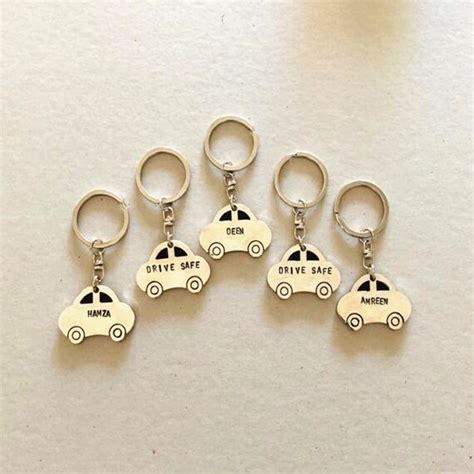 Custom Car Key Ring Custom Stamped Car Keychain Drive Safe | Etsy