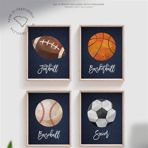 Little Boy Sports Room Theme Sports Kids Wall Art Print | Etsy