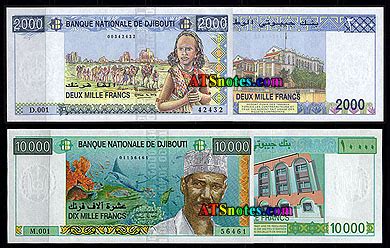 Djibouti banknotes - Djibouti paper money catalog and Disney currency ...