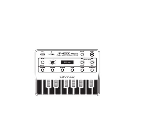 behringer JT-4000 MICRO Portable 4 Voice Hybrid Synthesizer User Guide