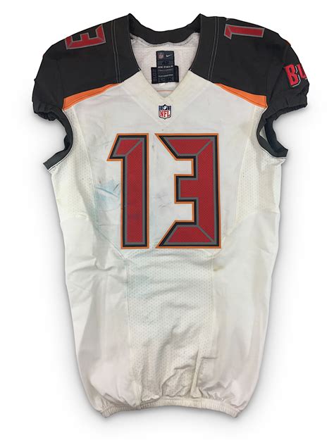 Lot Detail - Mike Evans 10/10/2016 Tampa Bay Buccaneers Game Worn & Signed Road Jersey ...