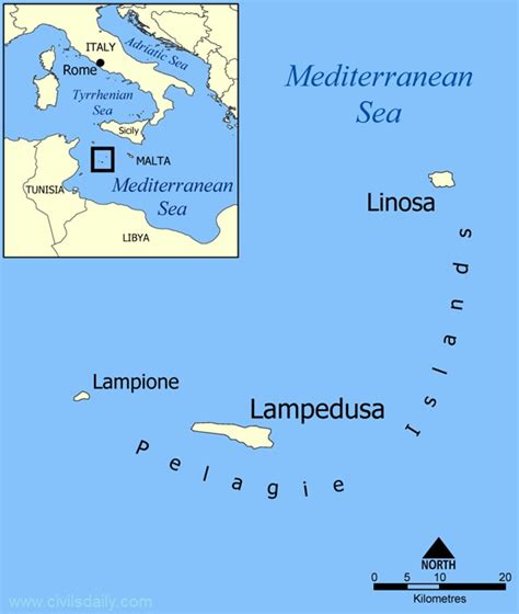 Places in news: Lampedusa Island - Civilsdaily