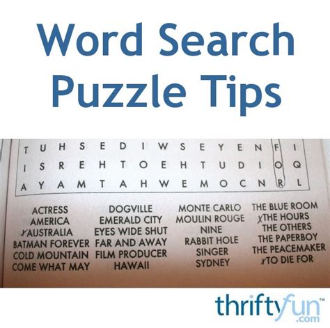 Word Search Puzzle Tips | ThriftyFun