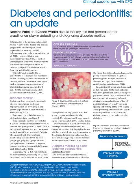 Diabetes and periodontitis: an update - Pure Perio