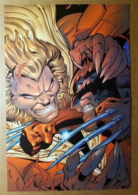 Wolverine Vs Sabretooth X-Men Marvel Comics Poster by Alan Davis