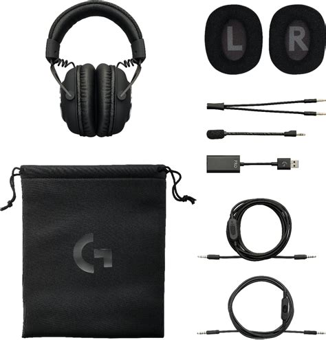 Logitech G PRO X Wired Gaming Headset For PC Black 981-000817 Best Buy | Logitech G Pro X Bass ...