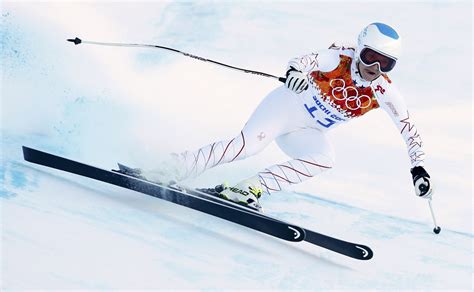 Mancuso of the U.S. speeds down the course in a training session for the women’s alpine skiing ...