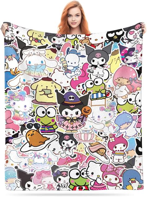 Amazon.com: TOYOCC Kwaii Blanket Cute Anime Cartoon Throw Blanket for Girls Christmas Birthday ...