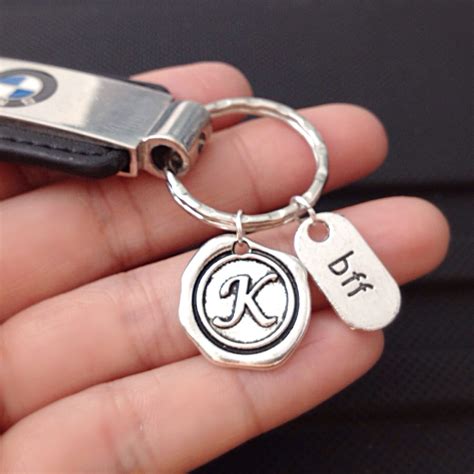 BFF Keychain Personalized with Initial men's gift best | Etsy