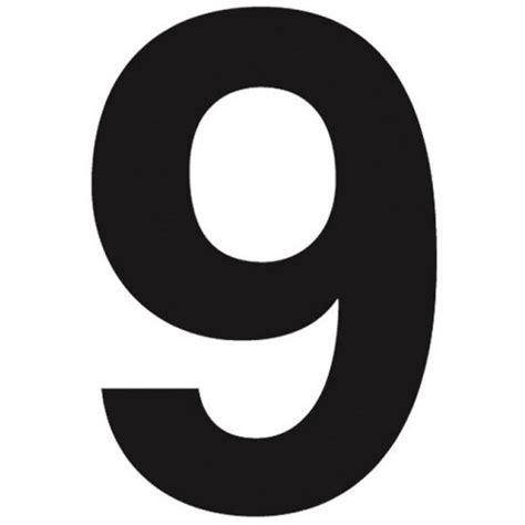 Race 9" Black Numbers. Supplied as a pack of 63 digits