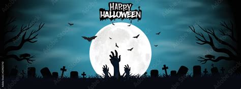 Happy Halloween facebook cover page design Stock Vector | Adobe Stock