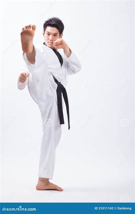 Taekwondo action stock photo. Image of high, health, kicking - 31011142