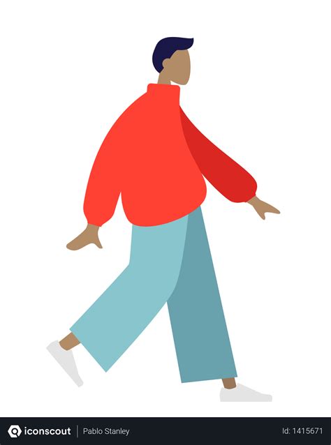 Free Walking man Illustration download in PNG & Vector format