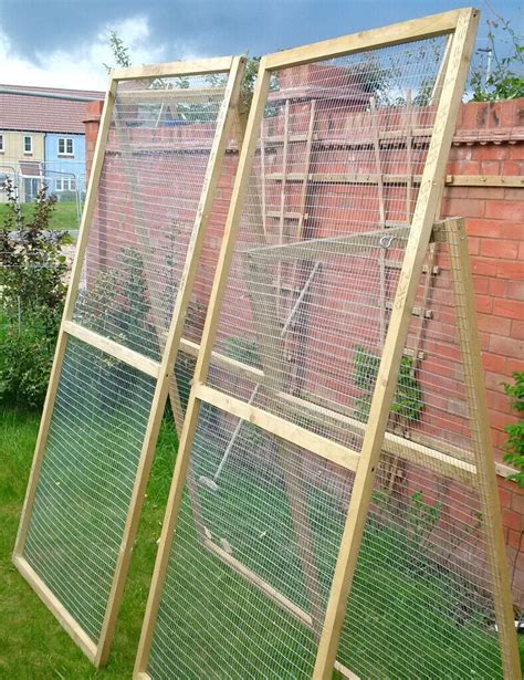 Wood-Framed Wire Mesh Panels - for garden enclosures for pets, birds, or for fruit cages etc ...