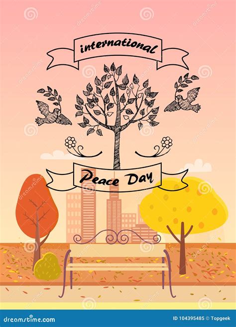 International Day of Peace Promotional Poster Stock Vector - Illustration of leaf, olive: 104395485