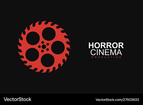 Horror film cinema logo logo template Royalty Free Vector